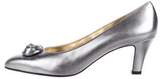 Thumbnail for your product : Ferragamo Metallic Pointed-Toe Pumps Silver Metallic Pointed-Toe Pumps