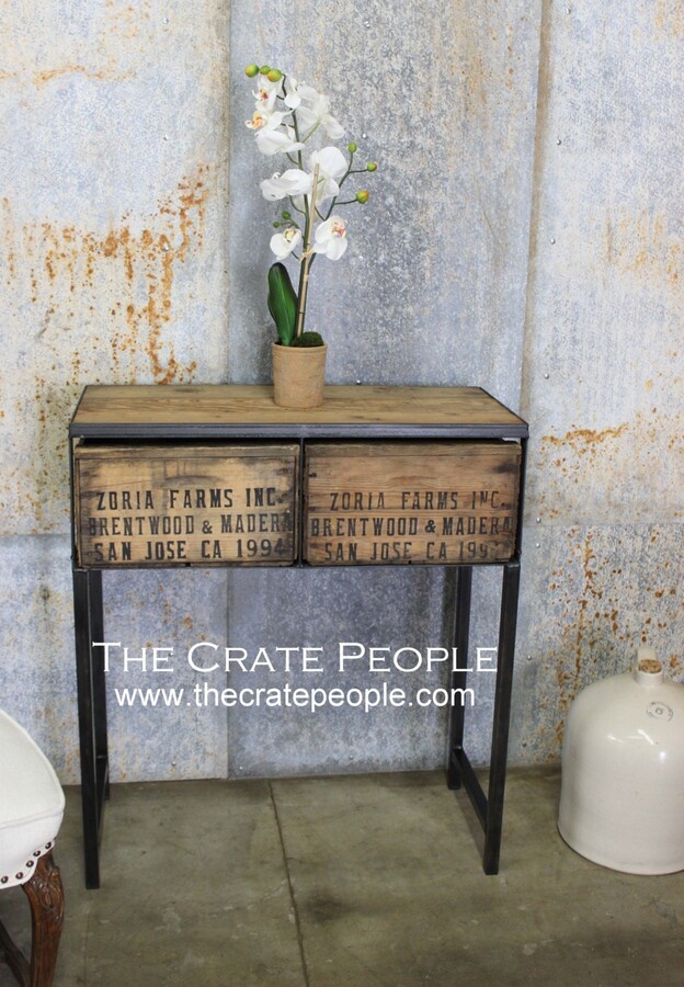 Etsy Entry Table - Custom Vintage Fruit Crate Furniture