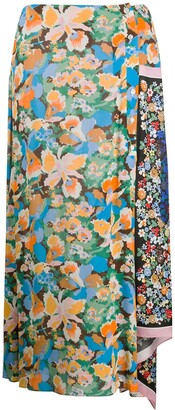 M Missoni Asymmetric Floral-Print Skirt