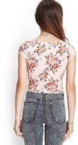 Thumbnail for your product : Forever 21 Cap Sleeve Floral Crop Top