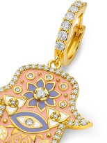 Thumbnail for your product : BUDDHA MAMA 20kt yellow gold diamond Hamsa huggie earrings