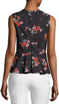 Thumbnail for your product : Rebecca Taylor Margurite Sleeveless Poplin Top, Black