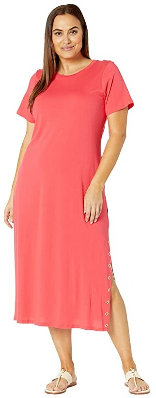 michael kors grommeted crepe midi dress