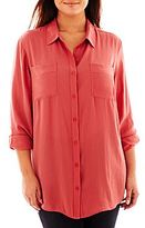 Thumbnail for your product : JCPenney a.n.a Relaxed-Fit Boyfriend Shirt - Plus