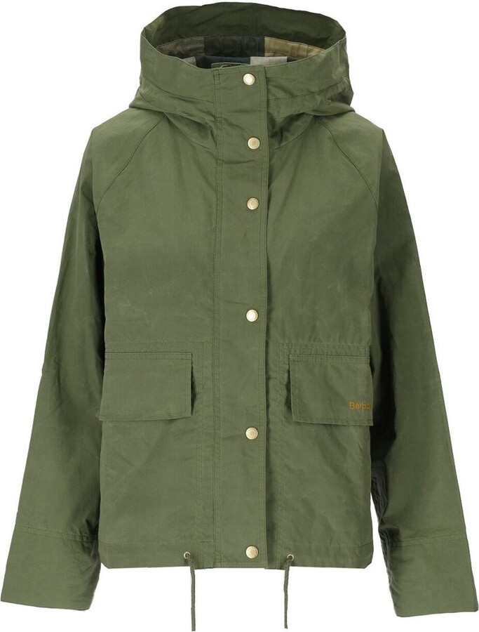 Barbour Nith Showerproof Green Hooded Jacket - ShopStyle