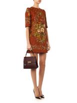 Thumbnail for your product : Dolce & Gabbana Floral and key-print brocade dress