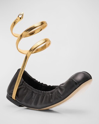 【関税込み】RENE CAOVILLA 'Cleo' ballet flats René Caovilla Cleo ballerinas for Women - Black in UAE