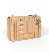 Thumbnail for your product : Love Moschino Camel Heart Studs Eco-Leather Shoulder Bag