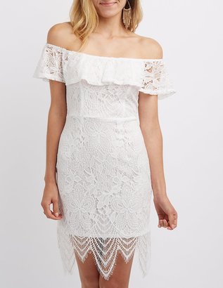 Charlotte Russe Lace Off-The-Shoulder Bodycon Dress