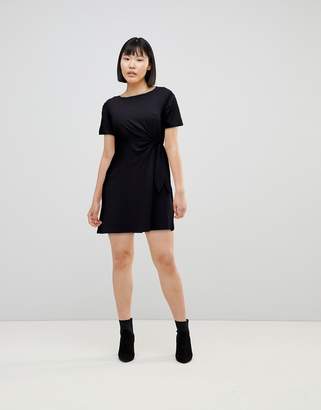 New Look Black Ruched Side Jersey Tunic Dress