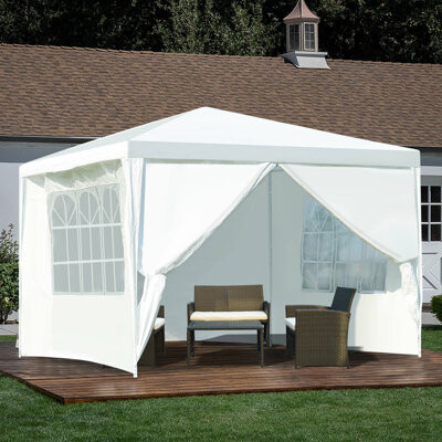 FORCLOVER Outdoor 10 Ft. W x 10 Ft. D Steel Party Tent