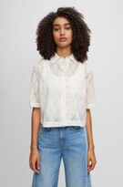 Regular-fit cropped blouse with 