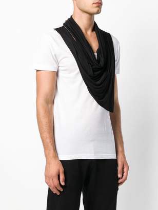 Unconditional double drape neckerchief scarf T-shirt