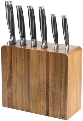 Jamie Oliver 6 Piece Acacia Wood Professional Knife Block