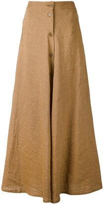 Aspesi long button front skirt - women - Linen/Flax - 44