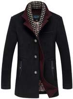 Thumbnail for your product : Insun Men's Winter Stand Collar Single Breasted Trench Wool Coat