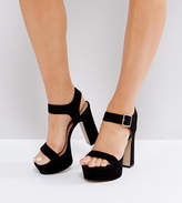 Thumbnail for your product : ASOS DESIGN HARRISON Wide Fit Platform Sandals