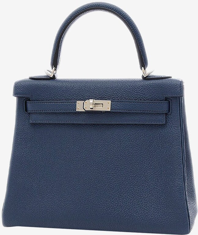 Hermes Kelly 25 Retourne in Bleu Saphire Veau Togo Leather with ...
