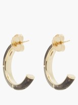 Thumbnail for your product : Retrouvaí Petrified Wood & 14kt Gold Hoop Earrings - Brown Multi