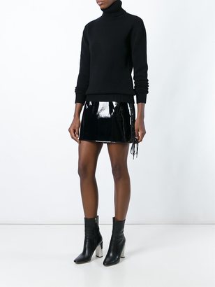 Anthony Vaccarello lateral laced-up skirt - women - Polyester/Polyurethane/Spandex/Elastane/zamac - 40