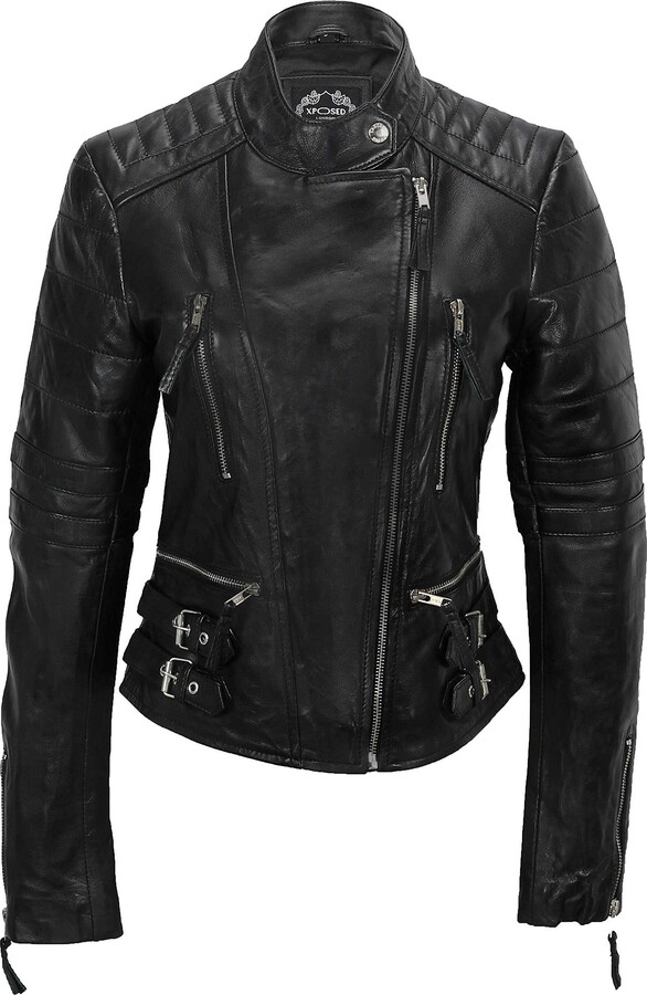 leather biker jacket size 18