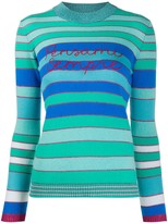 Thumbnail for your product : Giada Benincasa Pensami embroidered striped jumper
