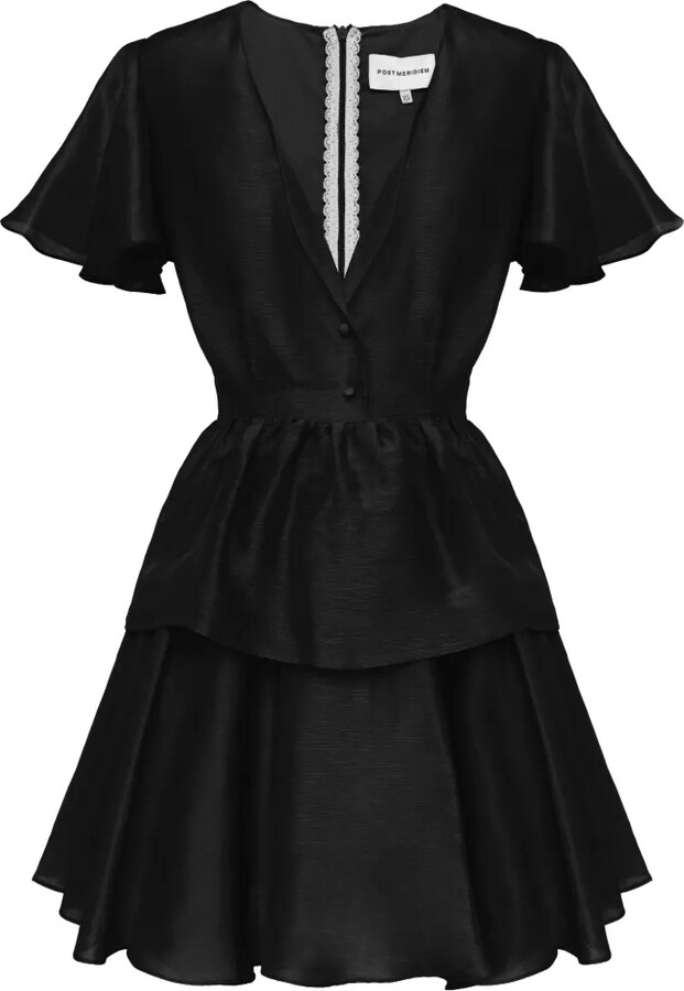 POST MERIDIEM Ruffled-Sleeves Mini Dress