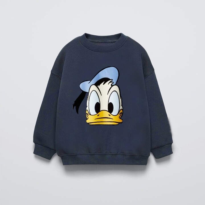 Boys And Girls Casual Tops Donald Duck Hoodies Disney Children Clothes Loose Simple All-match Pullovers Printing Loong Sleeve
