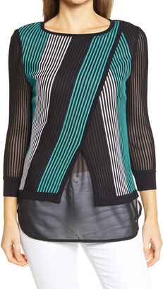 black chiffon overlay top