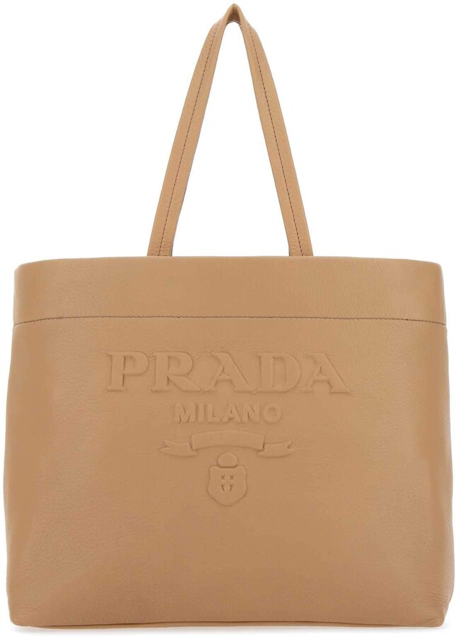 Prada Logo Embossed Tote Bag ShopStyle