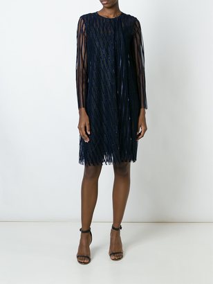 Gianluca Capannolo striped sheer longsleeved dress - women - Silk/Nylon/Polyester/Viscose - 42