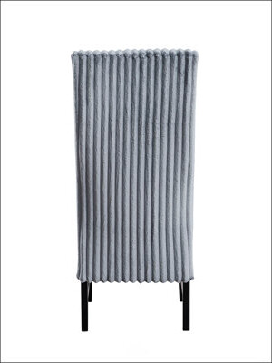 Ebern Designs Gray Corduroy And Black Finish Side Chair