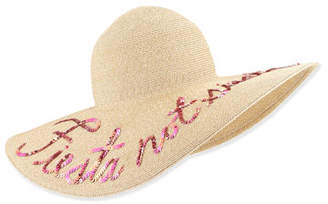 Eugenia Kim Bunny Embroidered Sun Hat, Sand/Pink