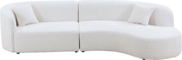 Orren Ellis Modern Sofa Luxury Style Living Room Upholstery Curved Sofa With Chaise 2-Piece Set Right Hand Facing Sectional Boucle Couch