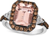 Thumbnail for your product : LeVian Couture Peach Morganite (2-1/2 ct. t.w.), Chocolate Diamonds (5/8 ct. t.w.) & Nude Diamonds (1/10 ct. t.w.) Square Halo Ring in Platinum