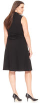 Thumbnail for your product : Calvin Klein Size Sleeveless Ruched-Waist Dress