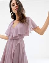Thumbnail for your product : ASOS DESIGN cape back dipped hem midi dress