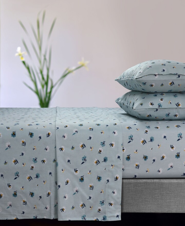 Tribeca Living Floryn Flannel Extra Deep Pocket 4 Piece Sheet Set, Full