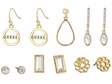 guess 6pair studs and dainty drop earrings