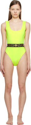 Versace Underwear Yellow Greca One-Piece Swimsuit