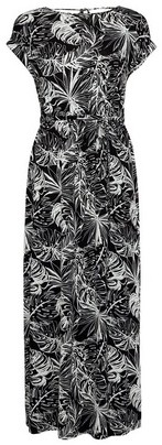 Dorothy Perkins Womens Dp Petite Black Palm Print Maxi Dress, Black