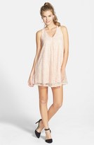 Thumbnail for your product : Lush Foil Lace Shift Dress (Juniors)
