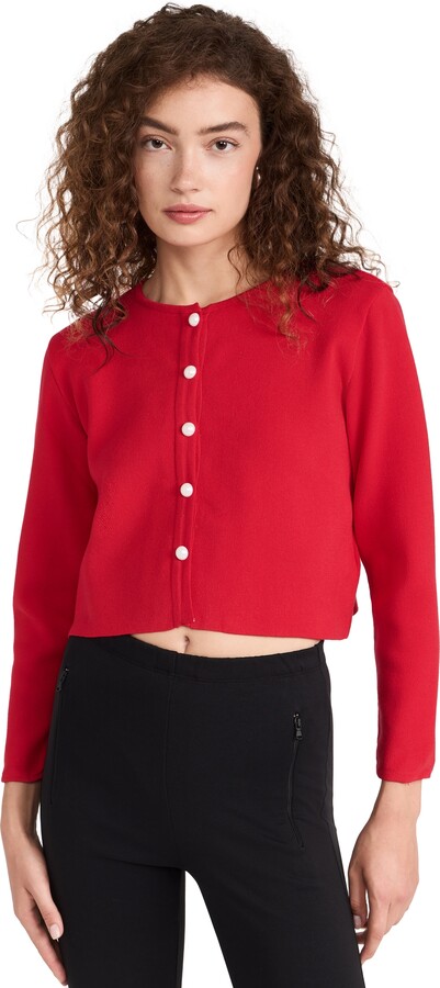 Sleeper Knitted Cardigan in Flame Red