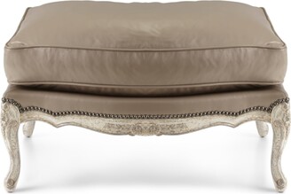 Old Hickory Tannery Dusk Leather Bergere Ottoman