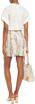 Thumbnail for your product : Equipment Pleated Printed Linen Shorts