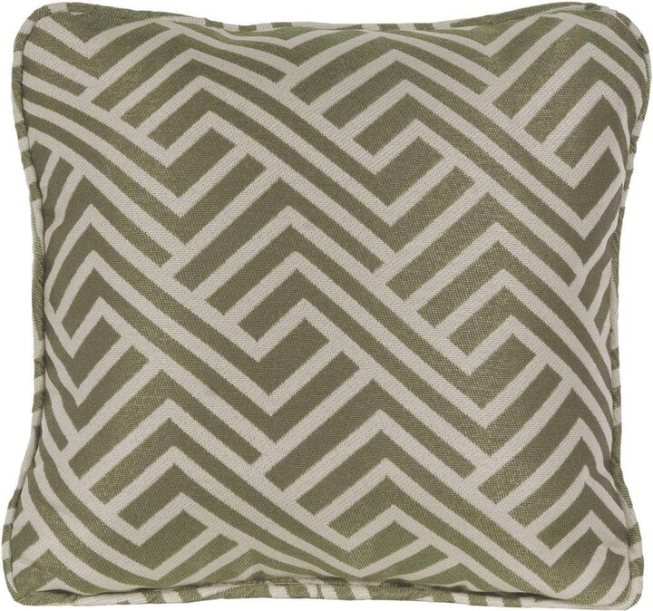 Hanover Geo Stripe Green Indoor or Outdoor Throw Pillow