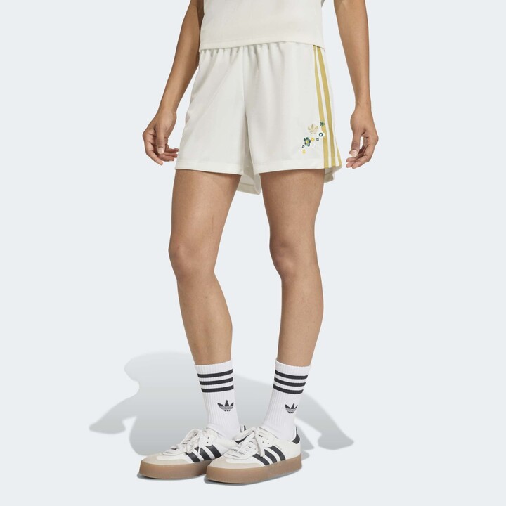 adidas x Liberty London Women's Firebird Shorts, Small, Off White