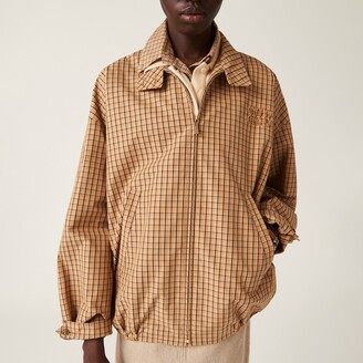 Miu Miu Checked canvas blouson jacket - ShopStyle