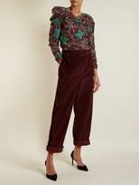Thumbnail for your product : Isabel Marant Crem Floral Print Silk Top - Womens - Burgundy Multi