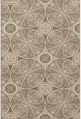 Hokku Designs Round Geometric Woven Base Washable Rug